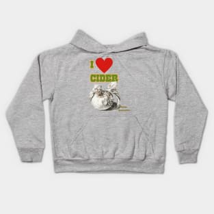 I HEART Cider. Cider and Apple Fan Chant! Kids Hoodie